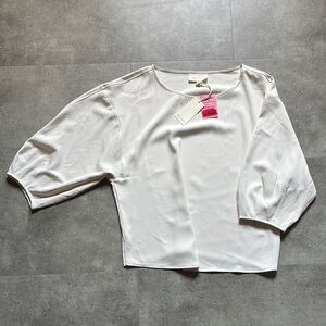 NWT Melloday Cream Blouse Size L